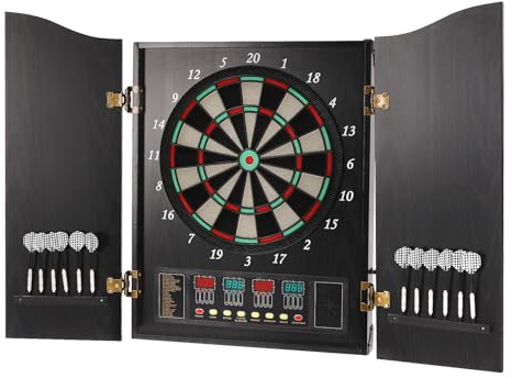 Juego de diana electrónica, diana electrónica con 12 dardos y 88 puntas de repuesto, innovadora máquina automática para 27 juegos y 243 variaciones para hasta 16 jugadores