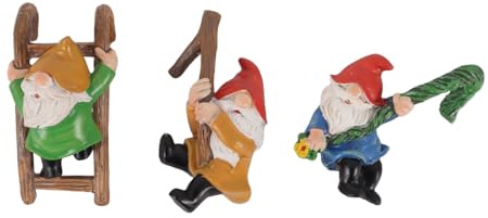 Gutol 3 Pcs Decorative Garden Gnomes Figures, Animals Ornament Garden Figure for Outdoor Use, Resin Statue Farm Balcony Living Room Office Decoration
