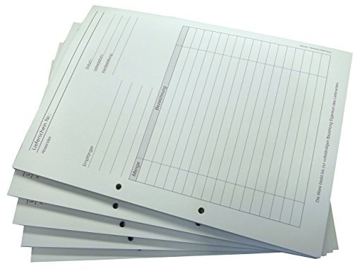 5x Lieferscheinblock Block Lieferschein DIN A4, 2-fach selbstdurchschreibend,2x50 Blatt weiß/gelb - gelocht (22652)