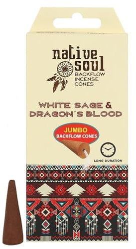 Native Soul White Sage & Dragon's Blood Backflow Incense Cones