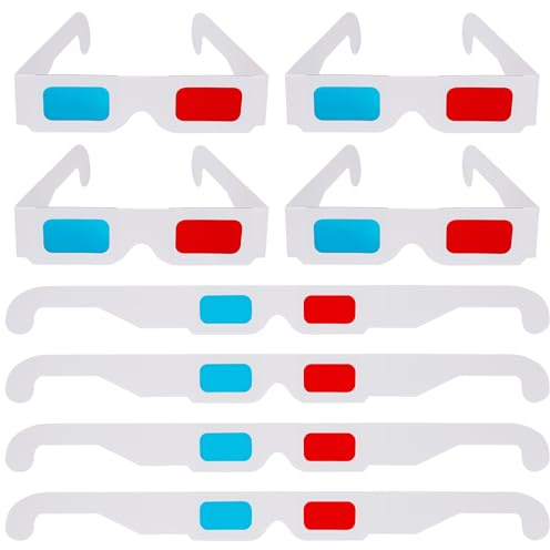 SOLUSTRE 3D-Pappbrille Anaglyph Rot Blau Leicht Tragbar 3D-Filmbrille Für Zuhause Kino Party Dekoration Zubehör 100 Stück Geschenk Für Kinder Familie