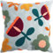 MOCOFO Housse de coussin en toile brodée quatre saisons pour décoration de canapé ou de bureau - Motif floral - 45,7 x 45,7 cm