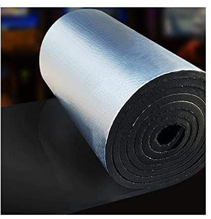 Car Sound Deadening Mat,Aluminum Foil Rubber Insulation Board,Reflective Foam Insulation Shield,Waterproof Sound Insulation Cotton with Self-Adhesive,For Floors,House,Car,10mm（thk）,1*6M(6m²)