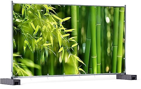 Wallario XXL Outdoor-Poster für Garten oder Balkon Bambuswald mit grünen Bambuspflanzen, Motivbanner Größe: ca. 340 x 173 cm, Outdoor-Bild