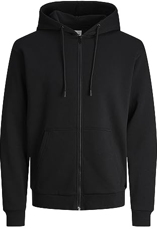 JACK & JONES Jjebradley Sweat À Capuche Zippé Noos Homme Veste Sweat-Shirt, Noir, XXL