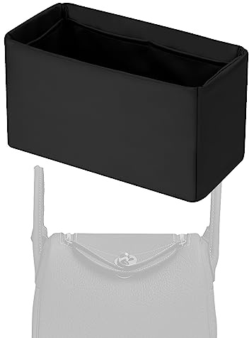 XYJG Purse Handbag Silky Organizer Insert Keep Bag Shape Fits Herme Lindy 19/26/30/34 bags, Luxury Handbag Tote Lightweight Sturdy(Black,LD 30)