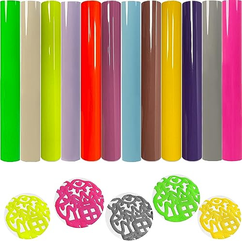 WOOLUCK® 12 stycken 3D puff plotterfolie textil, vinylfolie skum HTV pressfolie puff vinyl strykfolie för t-shirt tyg gör-det-själv hantverk
