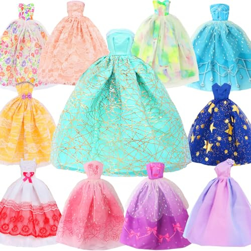 BJDBUS 5 Pcs Wedding Dresses for 11.5 Inch Girl Doll Clothes Accessories