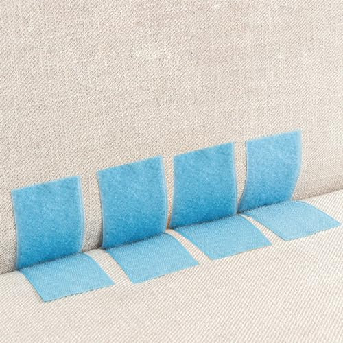 10 Pairs Rug Anchors Non Slip Rug Grip Tape Adhesive Sofa Tape Rug to Carpet Grippers for Rug Fastening Tape Hook and Loop for Carpet Couch Cushion Pad Sofa Tiled Wooden Floor Safe