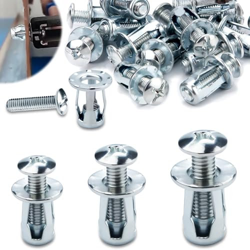 Mbsomnus 45 Pièces Cheville Placo Charge Lourde Cheville Brique Creuse Cheville Parpaing Creux Cheville Expansion Cheville Métallique pour Murs Fins Portes Creuses Tôle Fer Plaques Plâtre(M4 M5 M6)