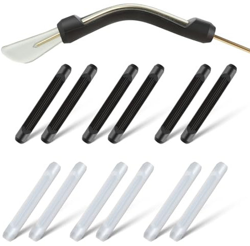WLLHYF 6 Pairs Silicone Eyeglasses Temple Tips Sleeve Retainer, Black/White