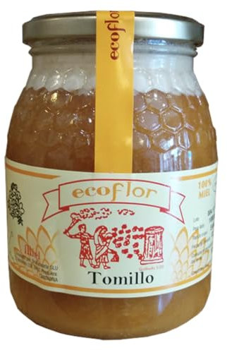 Miel de Tomillo. Miel pura de Abeja Española, 100% Natural. Sabor fuerte pero agradable. Miel artesana de cosecha propia en zona de Cantabria, España. Miel de abeja pura. Gourmet.