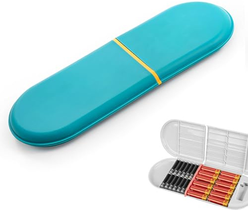Tomedeks 1 PCS Organizer batterie, Custodia per batterie con tester, con riconoscimento elettrico della quantità per valigetta AA(blu)
