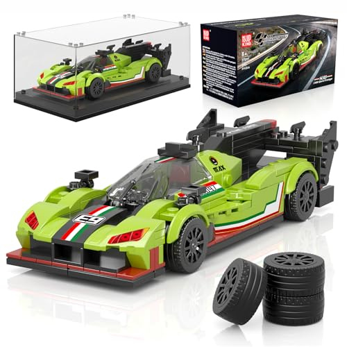Mould King 27097 Technique Speed Champion Voiture de sport Blocs de construction Voiture de course SC63 Blocs de construction Voiture de course avec boîte d'affichage acrylique Cadeau pour adultes et