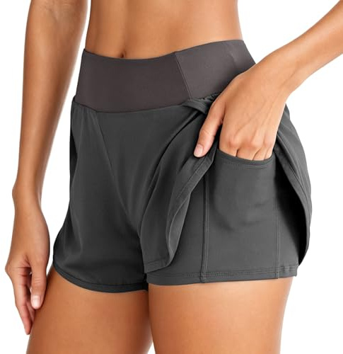 Neteson Pantalones Cortos Deportivos 2 en 1 Mujer Pantalón Corto Verano
