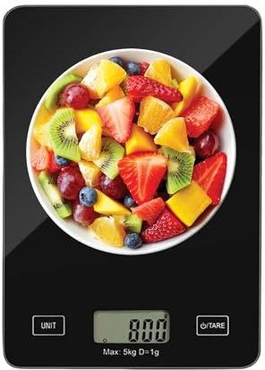 Goowafur Báscula Digital de Alimentos | Gadget de cocina digital para medir alimentos | Báscula de repostería con pantalla LCD y graduación de 1g de precisión,para cocinar, preparar comidas y hacer