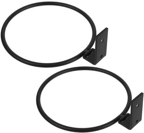 HEMOTON 2pcs Pet Feeding Bowl Stand Wall Mounted Cat Bowl Elevated Height Adjustable Iron Black 6 Inch for Small Homes Pet Cat