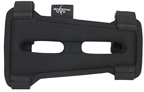 SAS 5.75 Youth Black Armguard Archery Bow Range with 2-Strap Buckles (Black)