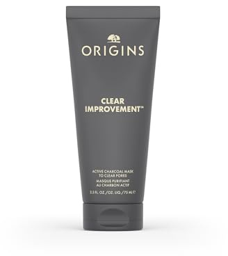 Origins Clear Improvement Active Charcoal Face Mask to Clear Pores | Clay Mask | Fragrance Free, 2.5 Fl Oz