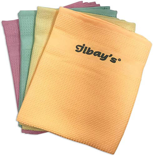 ilbay's [4er] Mikrofasertücher für streifenfreie Reinigung ohne Reinigungsmittel – Allzwecktücher für Auto, Küche, Bad und mehr – Fenstertücher – 40x60 cm
