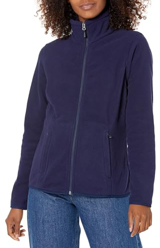 Amazon Essentials Chaqueta de Forro Polar Suave con Cremallera Completa y Corte clásico (Disponible en Tallas Grandes) Mujer, Azul Marino, M