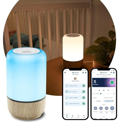 Maxi-Cosi Soothe Nachtlicht & Klang, Intelligentes Baby-Nachtlicht, weißes Rauschen Mobile Baby, Teil von Maxi-Cosi Connected Home, Kompatibel mit Alexa und Google Assistant