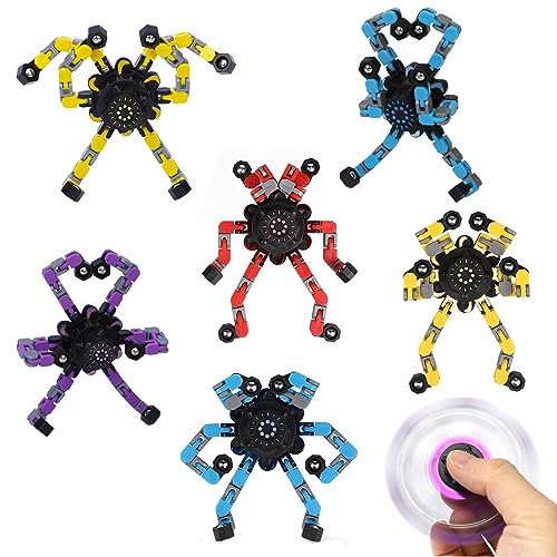 8PCS Robot Fidget Spinner Spielzeug für Kinder Erwachsene, DIY Deformation Chain Transformator Mechanische Fingertip Spielzeug, Neuheit Gyro Geschenke für Klassenzimmer Geburtstagsfeier
