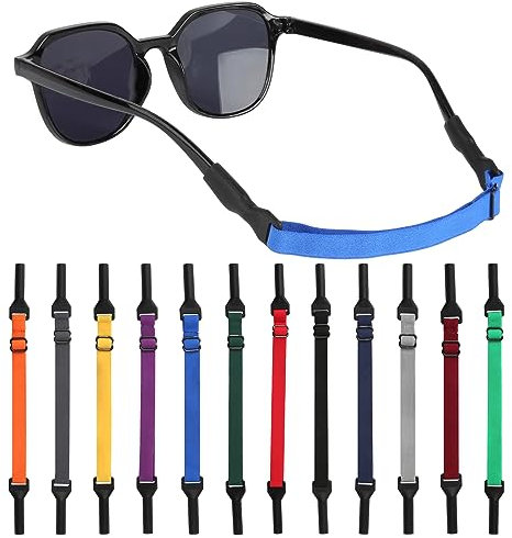 ZEFAN Brillenband, 12 Stück einstellbare Brillenbänder, Rutschfeste Brillenbänder, Sportbrillenbänder für Männer Frauen Kinder (12 Farben)