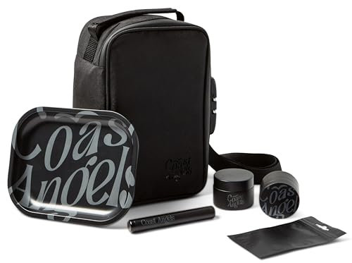 COAST ANGELS Smell Proof Bag with Accessories – Complete Rolling Box with Grinder, Jar, Rolling Tray and Tube – Smell Proof Container and Box with Lock for Home, Travel and Gifting