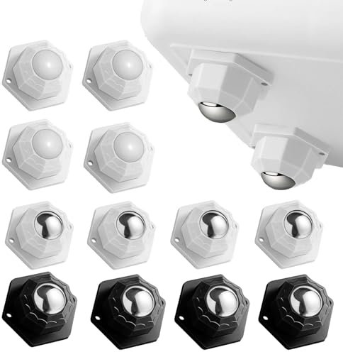 SVOCK 12 Piezas Ruedas Deslizantes para Muebles Pesados, Ruedas para Muebles Pequeñas Carga 200kg, Mini Ruedas Adhesivas Giratorias, Ruedas para Mover Muebles Pesados, Ruedas para Mesa de Centr