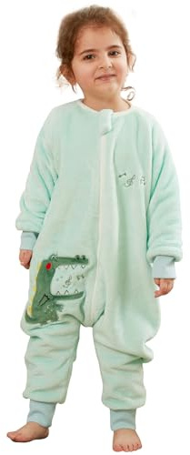 Monstoyo Gigoteuse a Pied Surpyjama Bébé Fille Garçon, Hiver Flanelle Combinaison Pyjama Enfant Turbulette avec Jambes, Cartoon Manches Longue Dors Bien Grenouillère Sac de Couchage 0-6 Ans