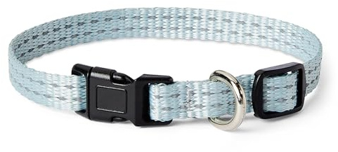 Amazon Basics - Collare Riflettente e Regolabile per Cani, con Anello a D in Metallo e Fibbia a Sgancio Rapido, Taglia XS, Blu