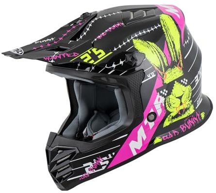 X7B-S Bunny Motocross Helm Kinder, Motorradhelm für Kinder, Downhill Helm, Perfekt Für Motorrad & Mountainbike, CE Zertifiziert, Robust & Komfortabel, YXL