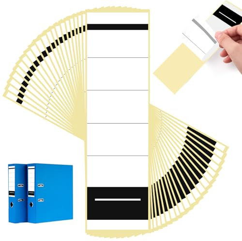 KILDOWS 100 Stück Ordnerrücken Selbstklebend, 19 × 5.4 cm Breit Ordnerrücken Aufkleber Weiß Ordner Rückenschilder Selbstklebend Beschreibbar Ordner Etiketten für 8 cm Breit Ordner Büro Bibliothek