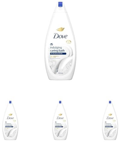 Dove Gel de Baño Cuidado Indulgente Con crema hidratante 720 ml (Paquete de 4)
