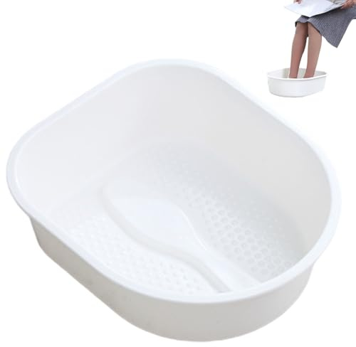 Bañera de remojo, 33x38.5x11.5cm cuenca de baño de plástico con protuberancias de masaje, cubo de lavado para el hogar para lavar pies adultos