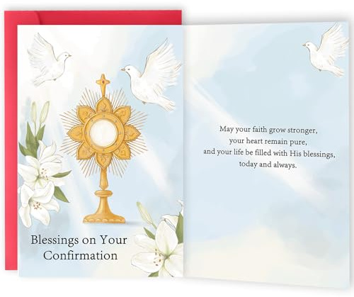 Mcduldul Congratulations Confirmation Cards with Envelopes, Religious Confirmation Gifts for teen Girls Boys, Christian Gifts Baptism for Women Men