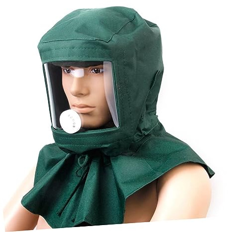Sewroro Maschera Per Sabbiatura Antivento Unica Strumento Protettivo Per Polvere Di Sabbia Lente Trasparente e Tela Resistente Adatto Per Lavori Delicati e Ambienti Polverosi