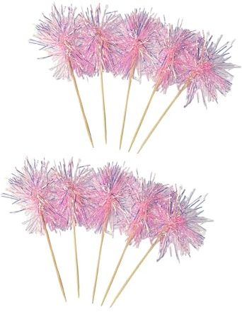 Oxtxuzdm Bâtonnets À Gâteau en Bois Colorés 10 Pièces Insertion Supérieure De Guirlandes pour Anniversaire Célébration De Mariage Et Projet D'artisanat pour Accessoires Arc-en-Ciel