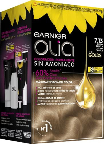 Garnier Olia Coloración Permanente sin Amoniaco, con Aceites Florales de Origen Natural, Color Rubio Canela, 200 ml (Paquete de 1)