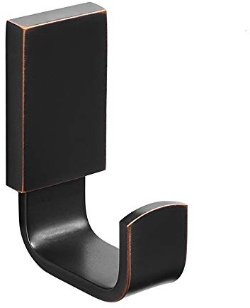 BESy Brass Clothes Hook Single Towel Hook for Bathroom Kitchen Garage Square Style Robe Hooks Coat and Hat Hook, Wall Mounted with Screws, Oil Rubbed Bronze