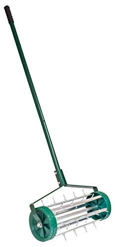 KCT Rolling Lawn Aerator - Spike Roller Garden Manual Grass Rolling Gardening Aeration Tool