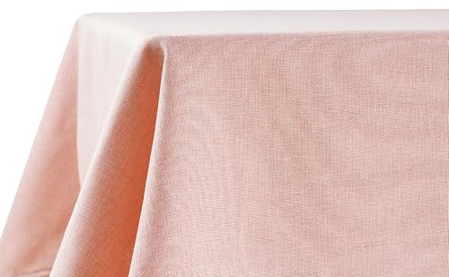 Decomira Bordsduk Vattenavvisande Linnelook - Fläckskydd, Tvättbar - Trädgårdsduk Utomhus, Dukmatbord - Rosa - 150x240 cm