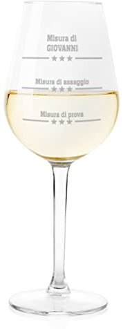 Colorfamily Calice Vino 50 cl PERSONALIZZABILE CON NOME con incisione Misura dosaggio Vino 50 cl divertente idea regalo Natale Compleanno anniversario