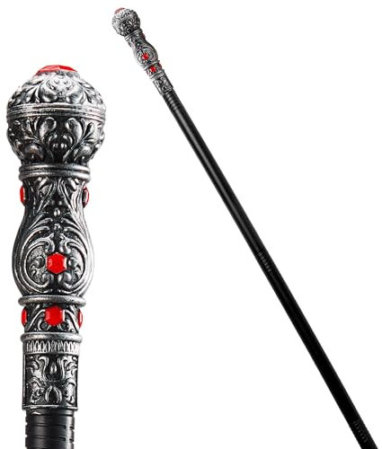 Spooktacular Creations Canne de Marche argentée pour Adultes et Enfants Accessoires pour déguisements de Vampires à l'occasion d'halloween.