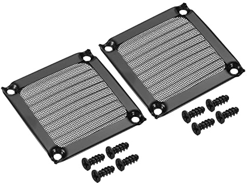 PATIKIL 60mm Lüfter Filter Gitter mit Schrauben 2Pack Aluminum Rahmen Edelstahl Netz Staubdichte Abdeckung für Computer Gehäuse Schwarz