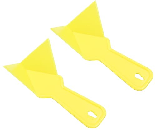 Unlorspy 2Pcs Yellow Plastic Drywall Corner Scraper, 17 x 10 cm Plastic Corner Trowel Drywall Corner Tool for Floor Wall Ceramic