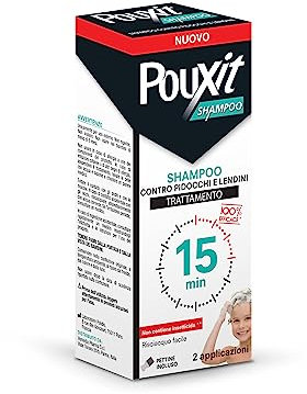 Pouxit Shampoo, Shampoo Pidocchi e Lendini, Azione 2 in 1, Senza Insetticidi, Pettinino Incluso, 200 ml
