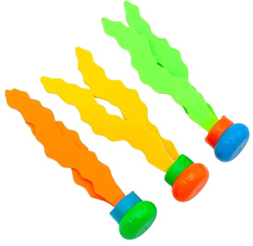 Jeux Piscine pour Enfants 6 7 8 9 10 Ans, 3 pièces Algue de plongée Jouets de Plongée，Jeu piscine pour Garçon Fille Extérieur L'été Divertissements Entrainement sous Marin Plongée Natation