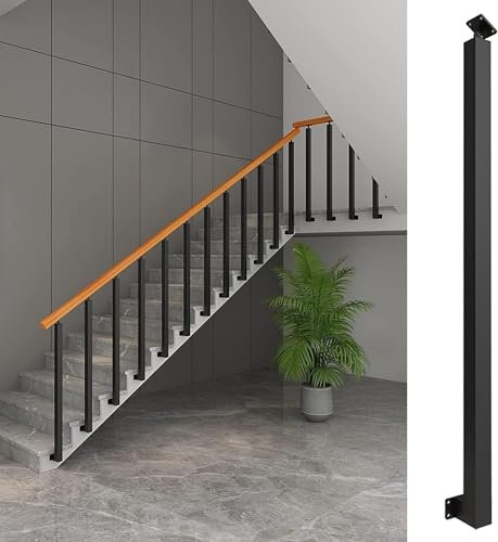 JvFbjLF Ringhiera for corrimano, for Scale, for Armatura Laterale, for ringhiera con Kit di Viti, ringhiera for Scale Nera(5pack,90cm)